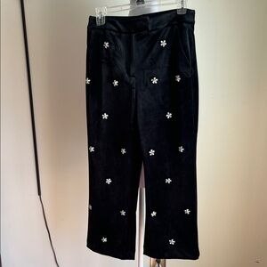 Express Black Embellished Wide-Leg Pants